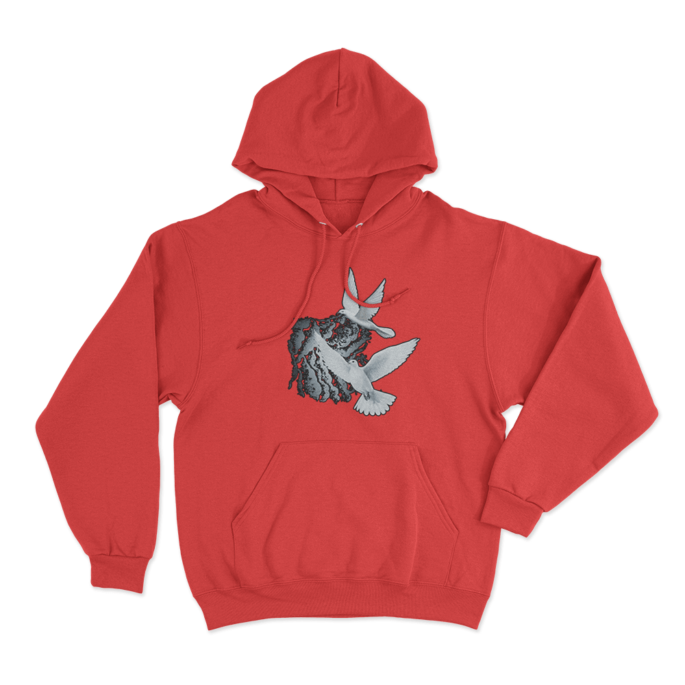 Jessica Shy Doves Unisex Hoodie Red Jessica Shy Doves Unisex Hoodie Red