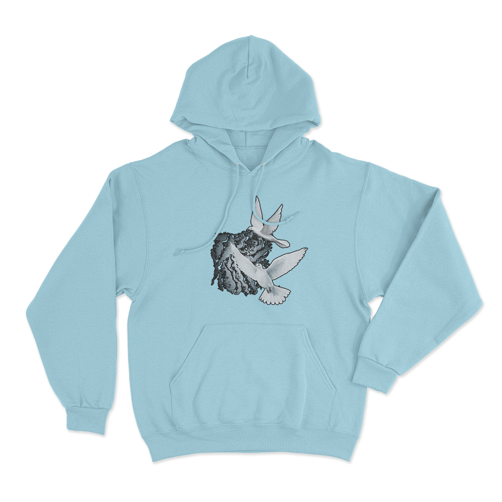 Jessica Shy Doves Unisex Hoodie Sky Blue Jessica Shy Doves Unisex Hoodie Sky Blue