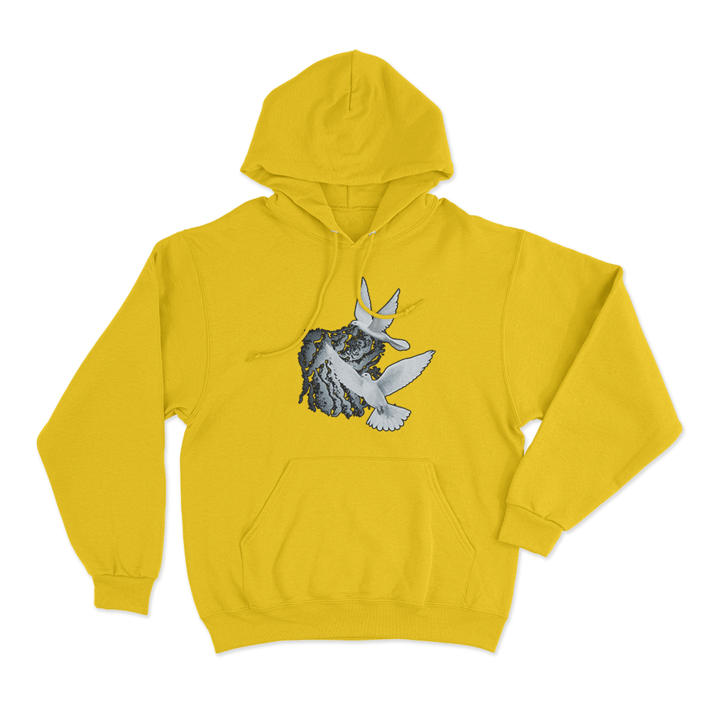 Jessica Shy Doves Unisex Hoodie Yellow Jessica Shy Doves Unisex Hoodie Yellow