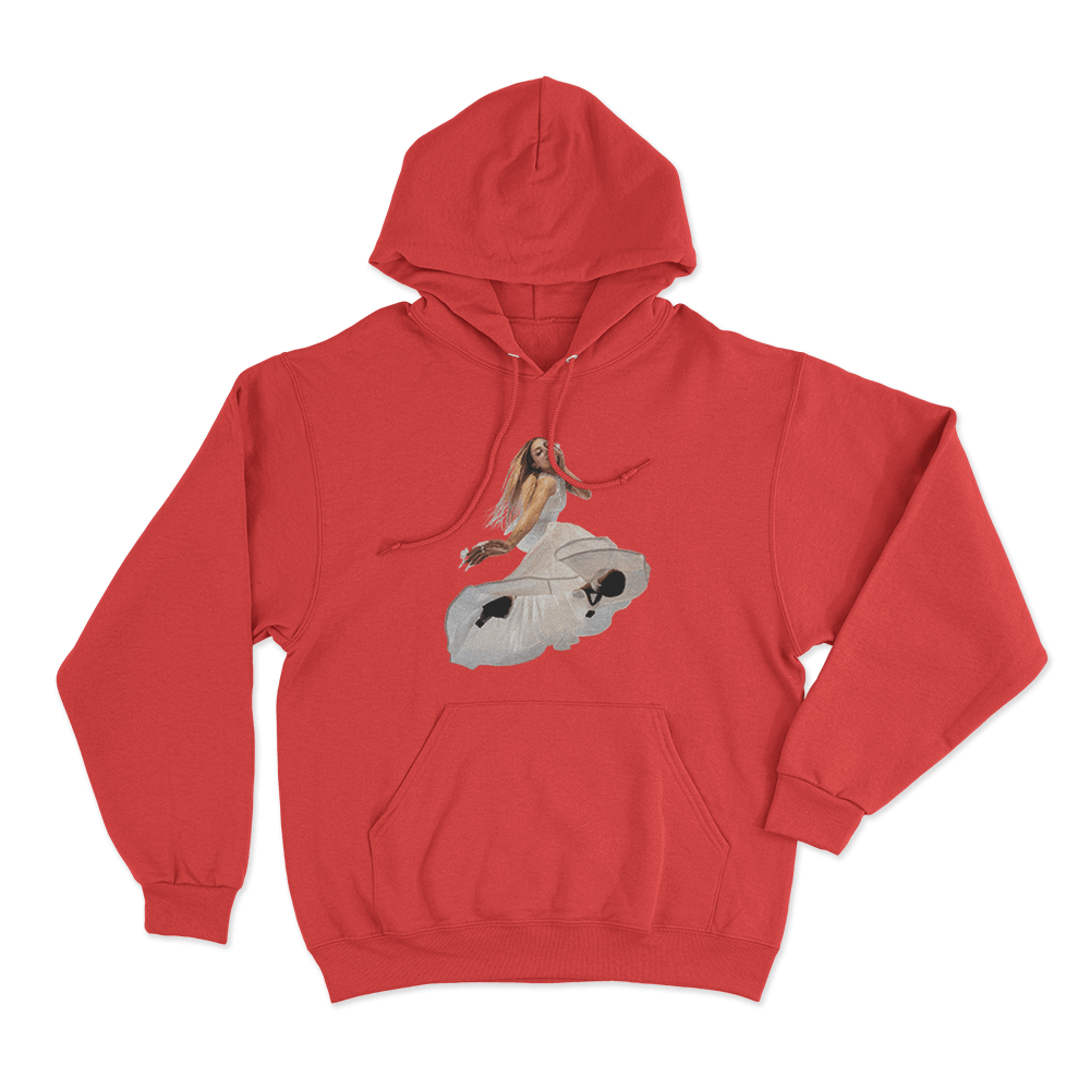 Jessica Shy Flowing Dress Unisex Hoodie Red Jessica Shy Flowing Dress Unisex Hoodie Red