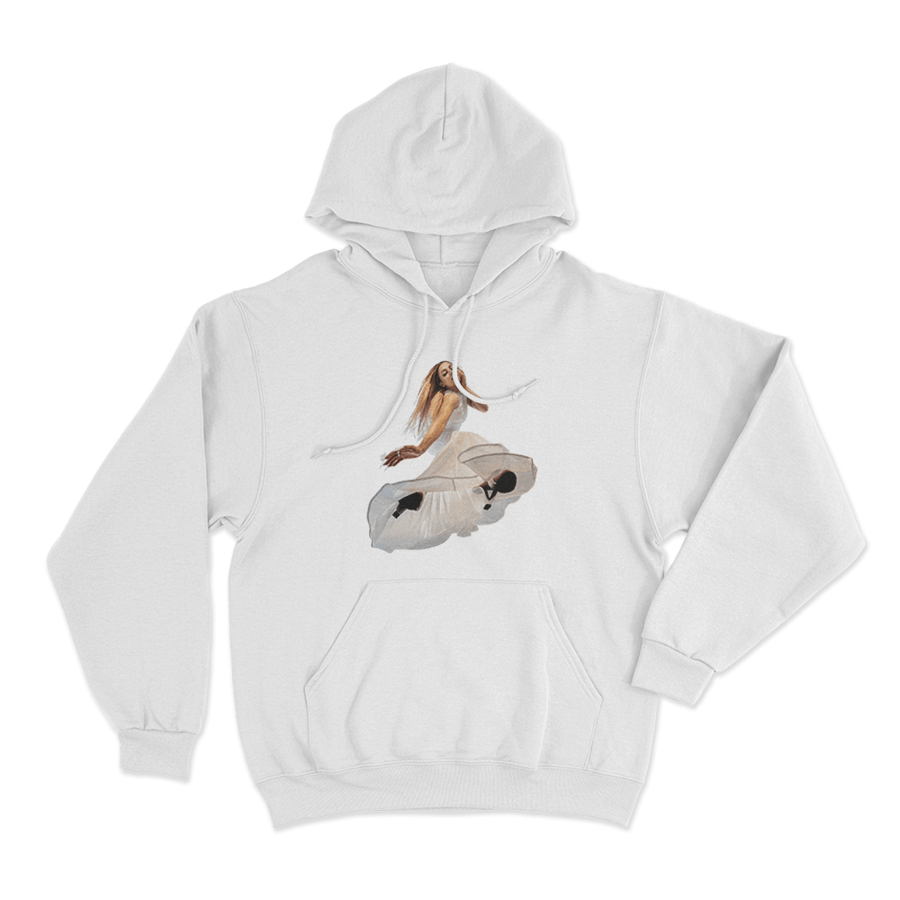 Jessica Shy Flowing Dress Unisex Hoodie White Jessica Shy Flowing Dress Unisex Hoodie White
